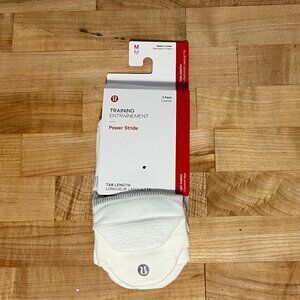 New 3 pairs Men's Medium Lululemon Power Stride No Show Tab Socks White